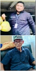 Pur (yang menyerahkan pencairan) dan Korban Landjar Widosiswoyo (bertopi) Pur (yang menyerahkan pencairan) dan Korban Landjar Widosiswoyo (bertopi)