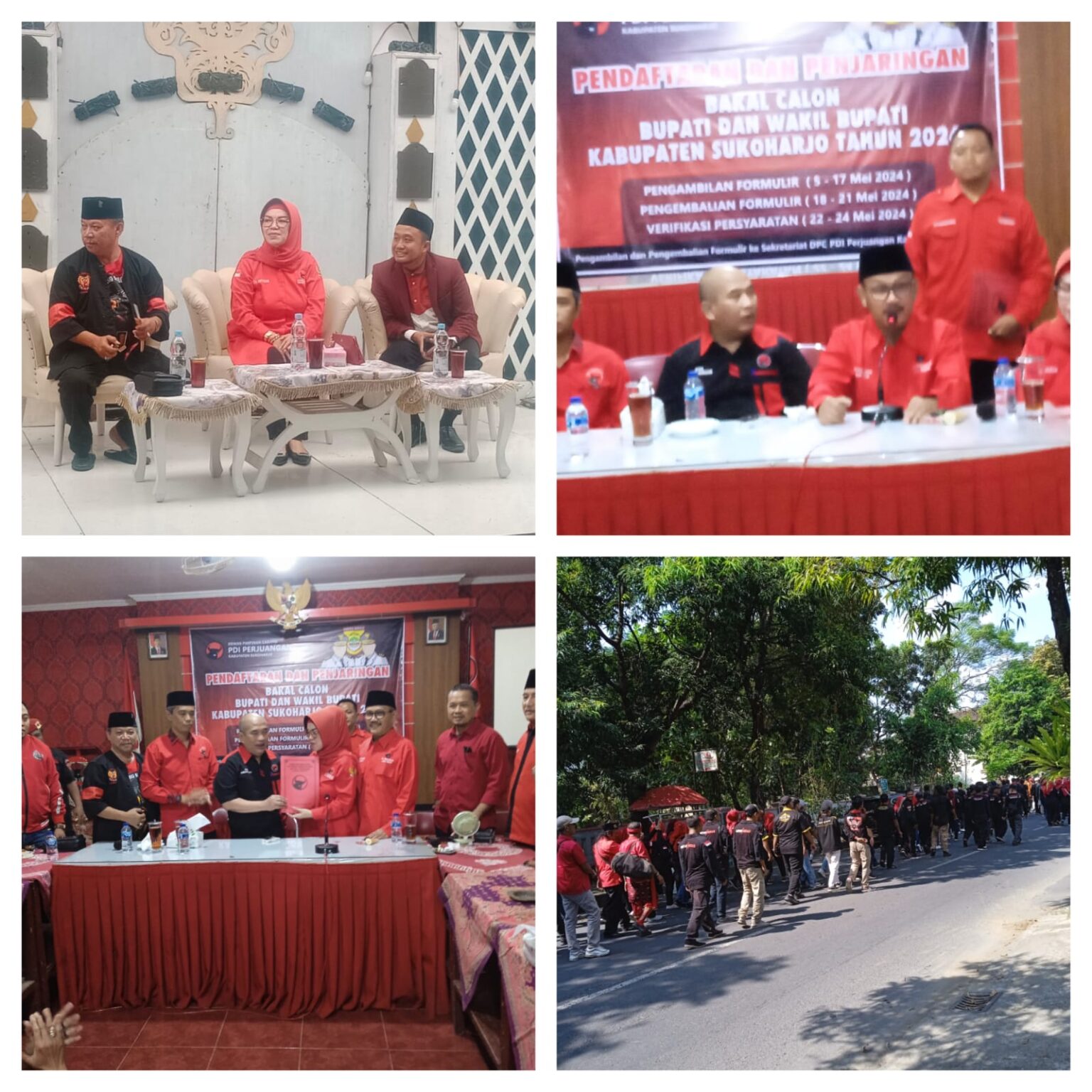 Bupati Hj.Etik Suryani, SE, MM saat mengembalikan formulir pendaftaran internal.