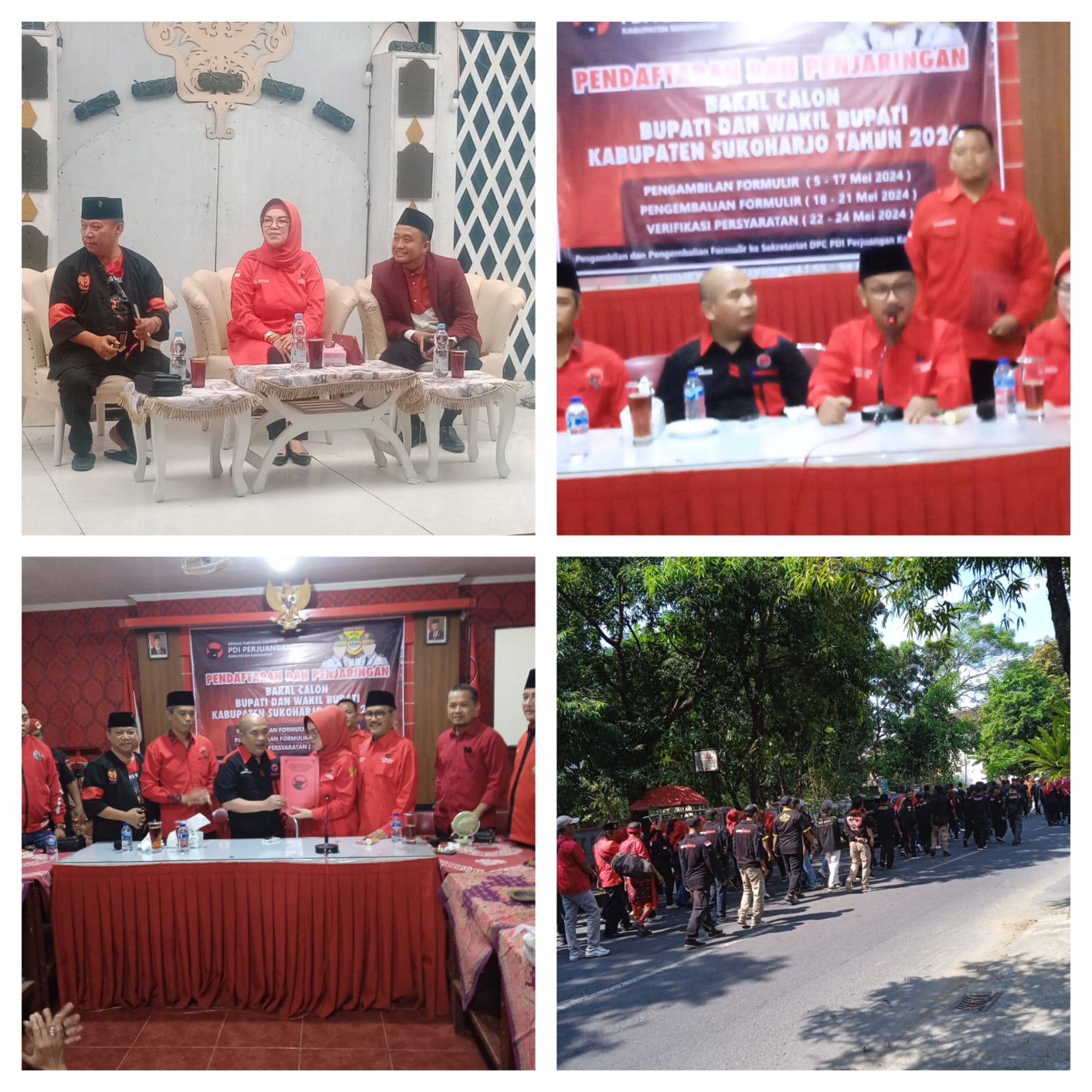 Bupati Hj.Etik Suryani, SE, MM saat mengembalikan formulir pendaftaran internal.