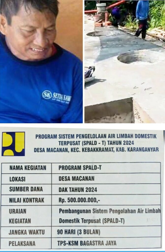 Ketua TPS KSM Bagastra Jaya Desa Macanan, Suharto dan Proyek DAK 2024 nya