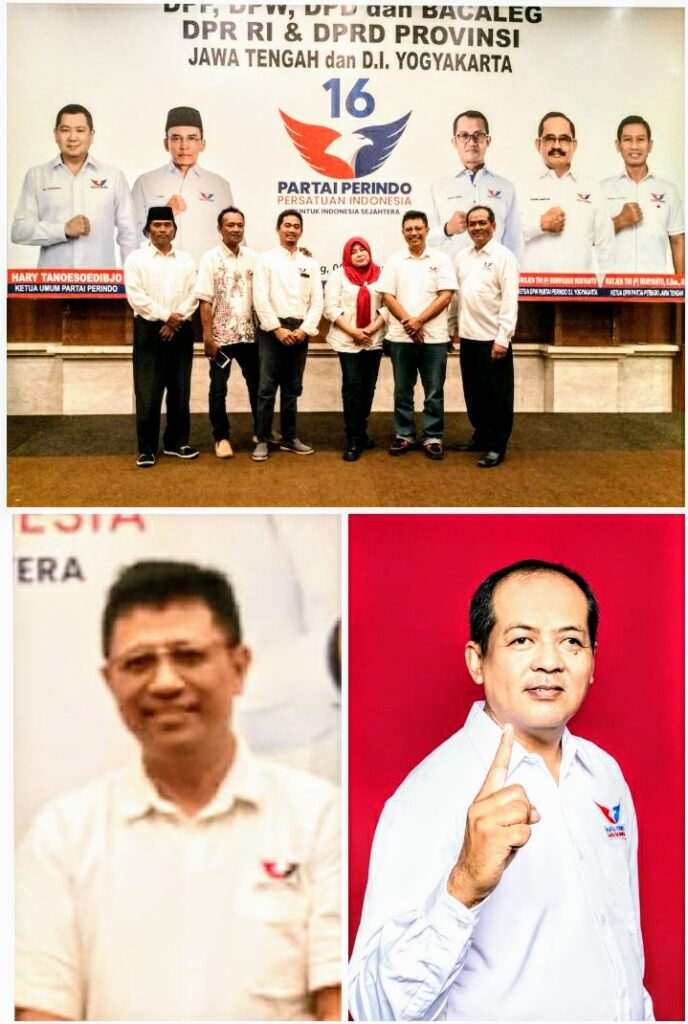 Ketua DPD Partai Perindo Sukoharjo Drs.BRM.Nugroho Iman Santoso (Kacamata) dan Sekretaris Buntoro Wijanarko, SE (tandatangannya dipalsu).