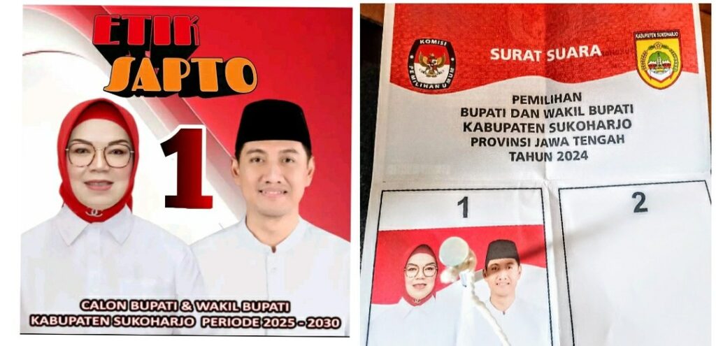 Pasangan Cabup dan Cawabup nomor urut 1, sang juara