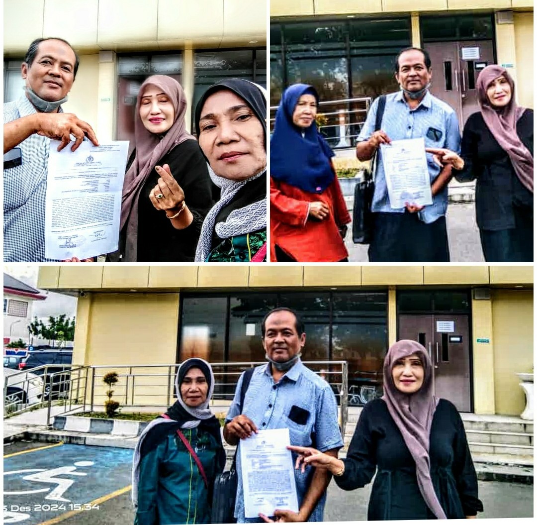 Sekretaris DPD Partai Perindo Sukoharjo Buntoro Wijanarko, SE usai mengadukan Ketuanya didampingi beberapa pengurus